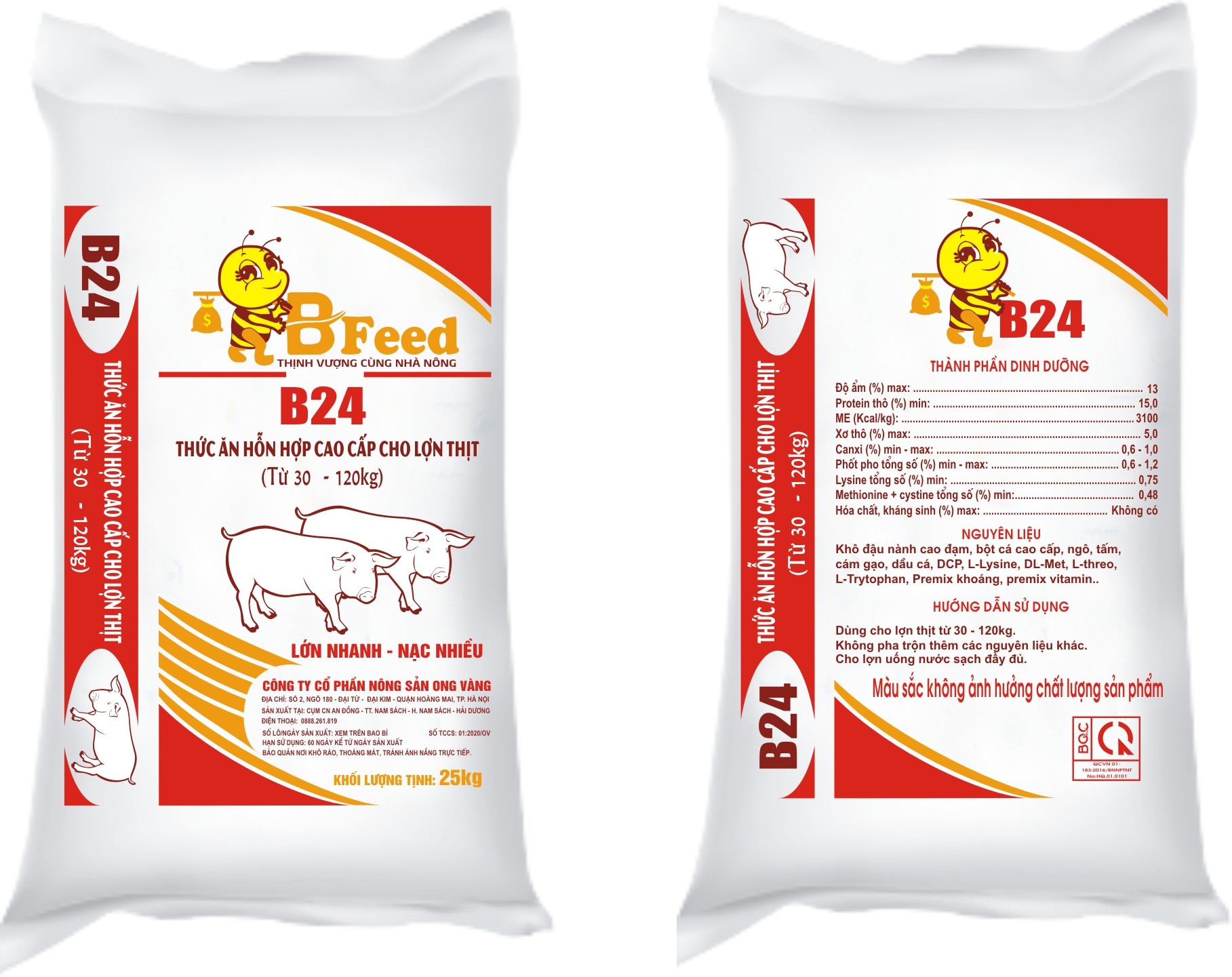 B24 - Thức ăn hỗn hợp cao cấp cho lợn thịt (Từ 30kg - 120kg)