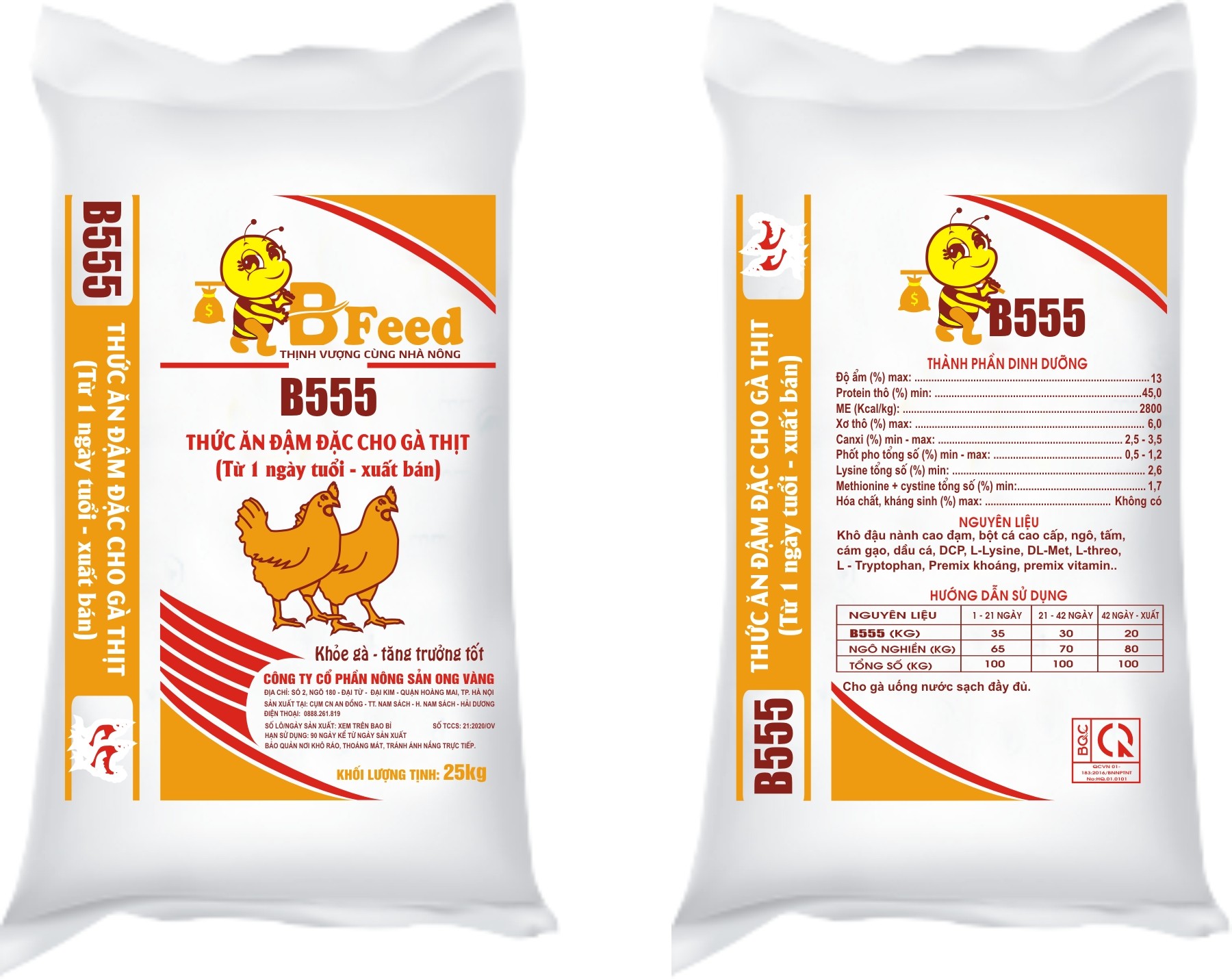 B555 - Thức ăn đậm đặc cho gà thịt (Từ 1 ngày tuổi - xuất bán)