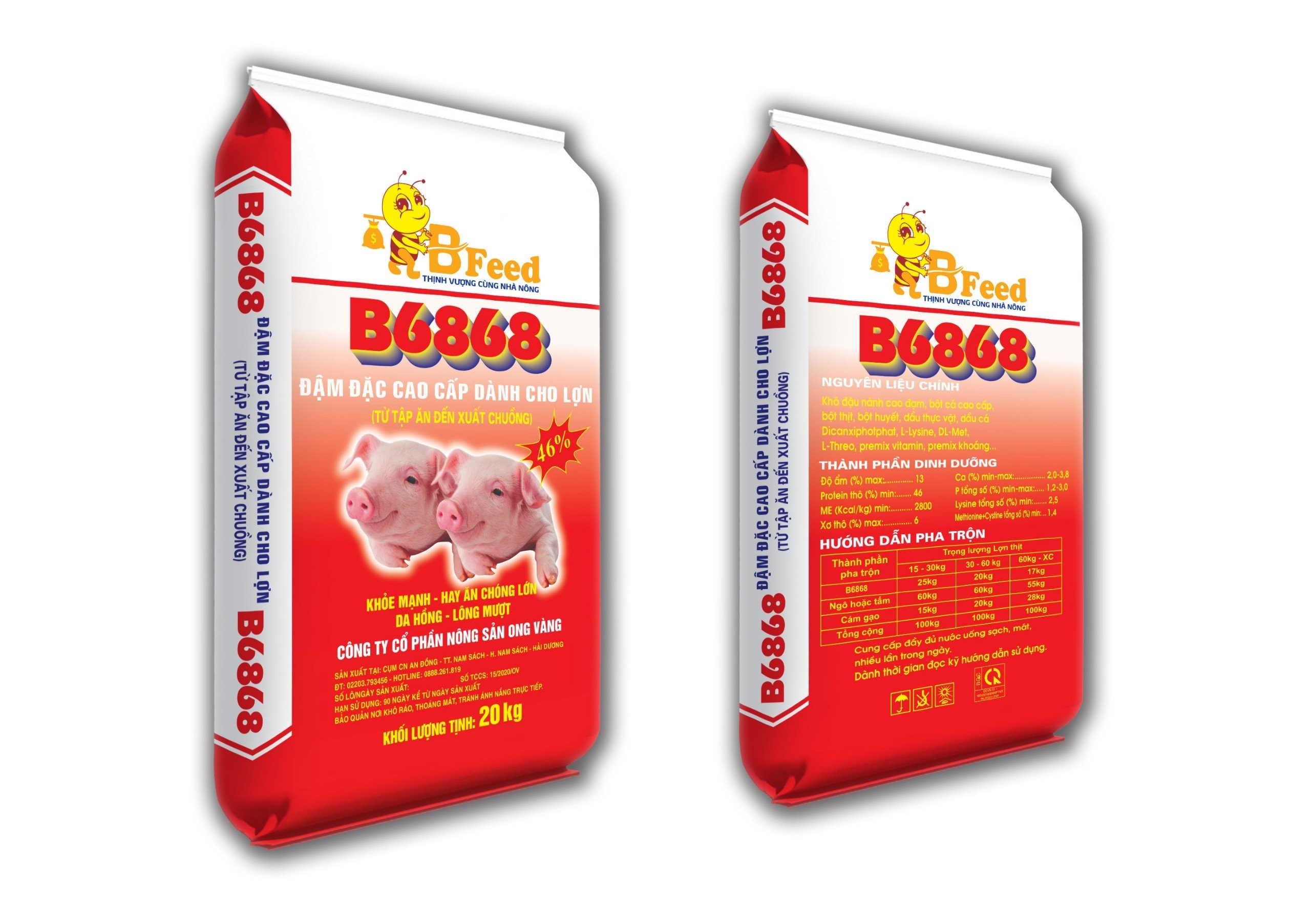 B6868 - Thức ăn đậm đặc cao cấp dành cho lợn (Từ tập ăn đến xuất chuồng)