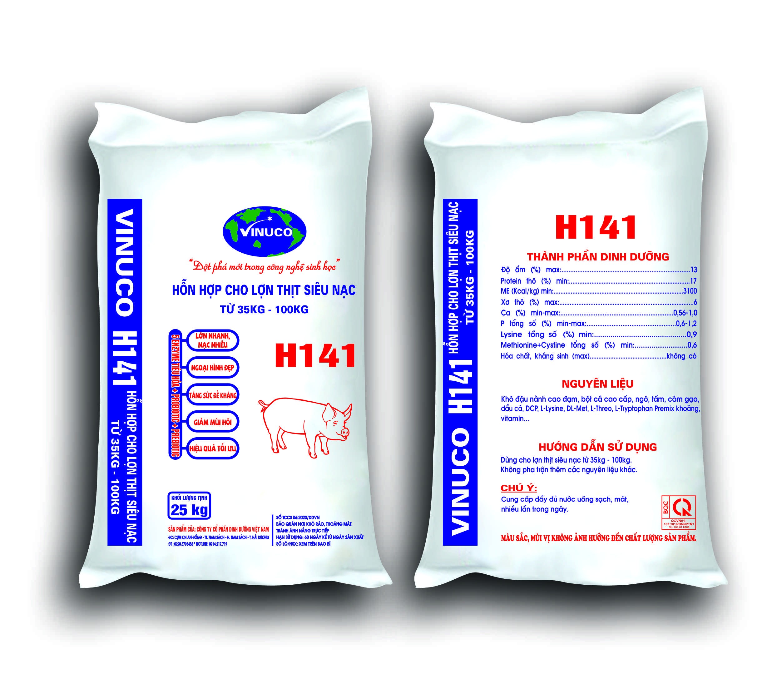 H141 - Hỗn hợp cho lợn thịt siêu nạc (Từ 35kg - 100kg)