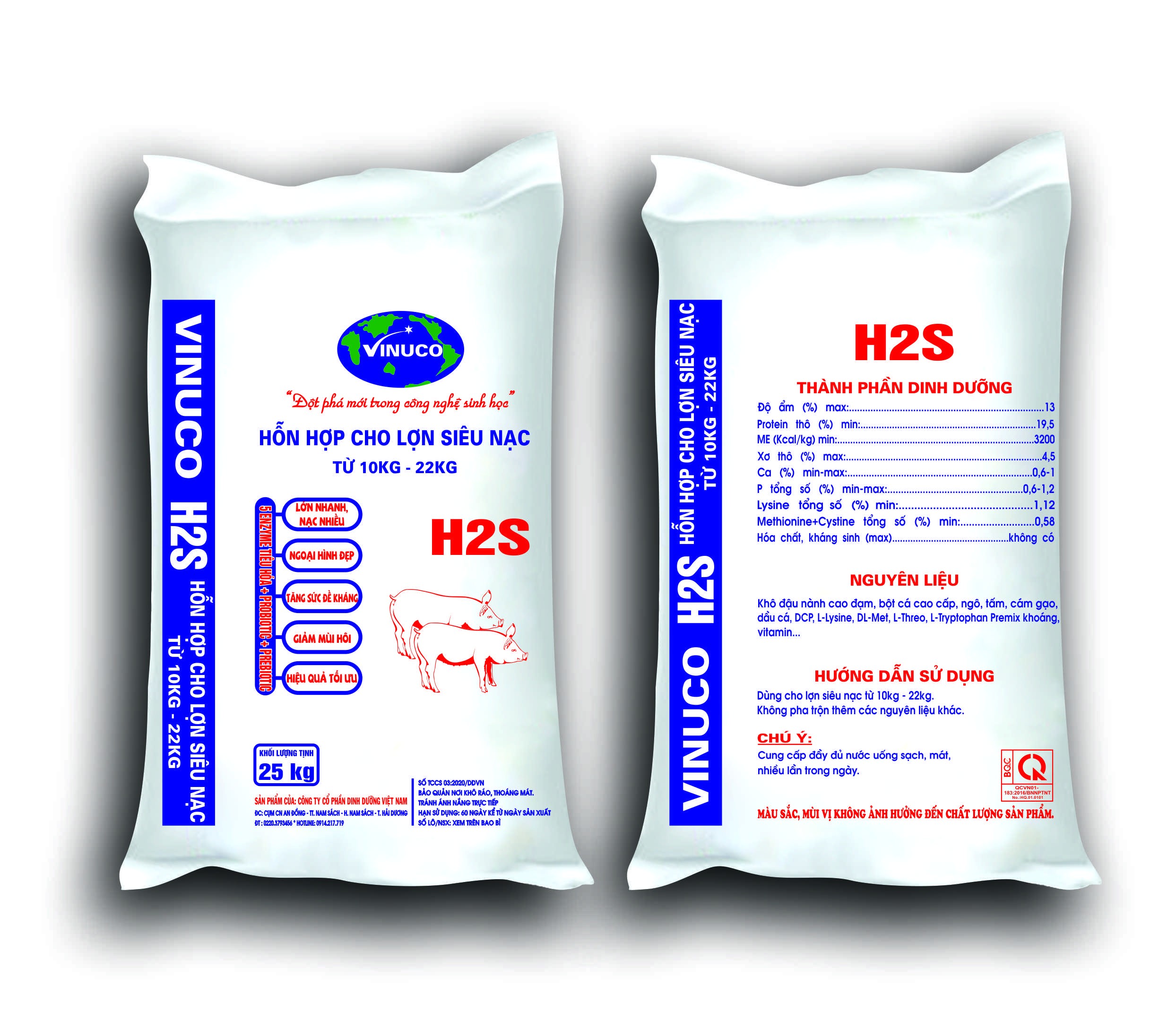 H2S - Hỗn hợp cho lơn siêu nạc (từ 10kg - 22kg)