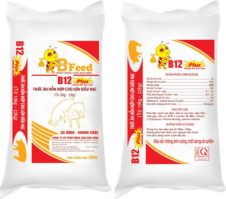 B12 PLUS - Thức ăn hỗn hợp cho lợn siêu nạc (Từ 10kg - 22kg)