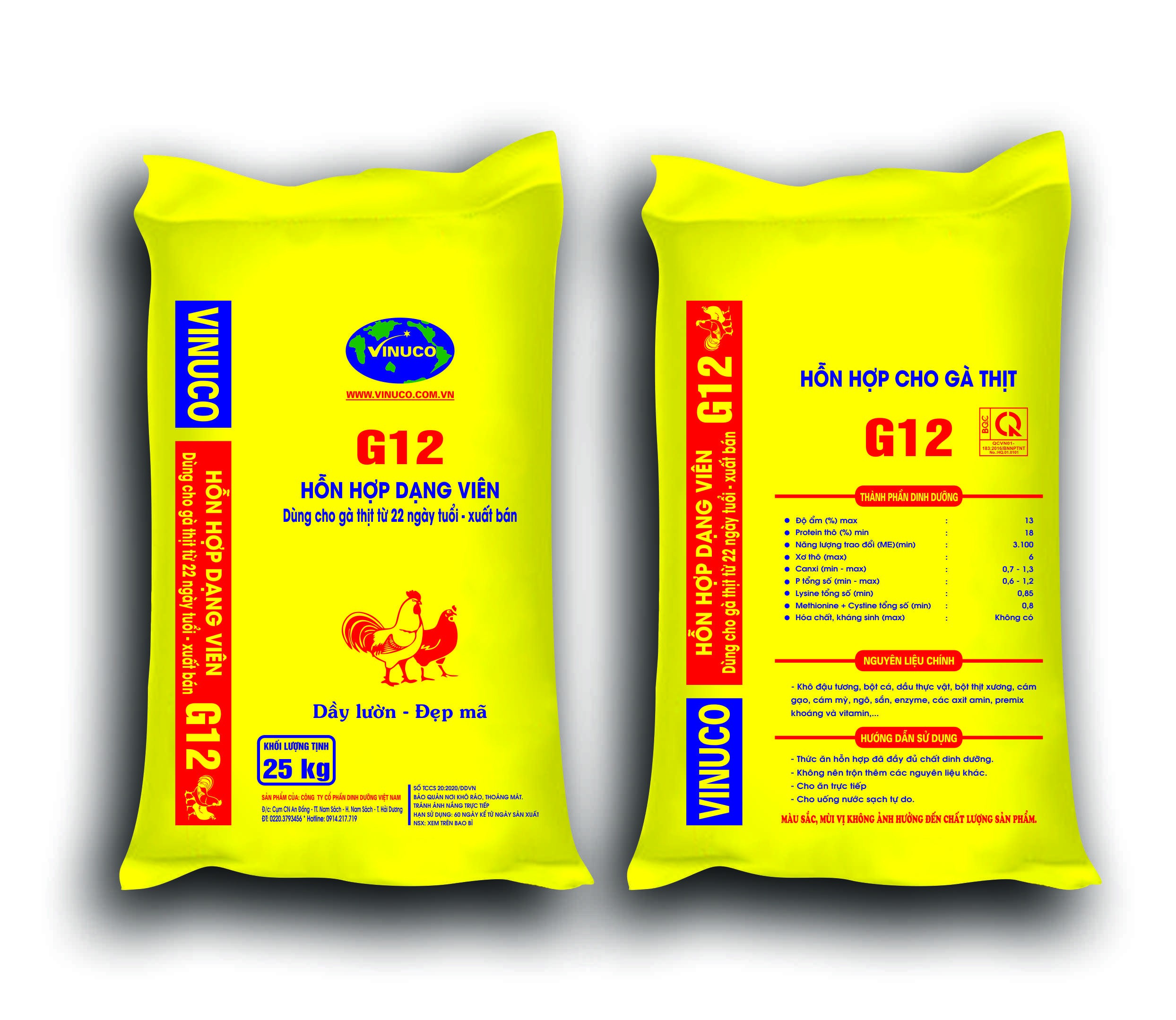 G12-Hỗn hợp dạng viên dùng cho gà thịt (Từ 22 ngày tuổi - xuất bán)